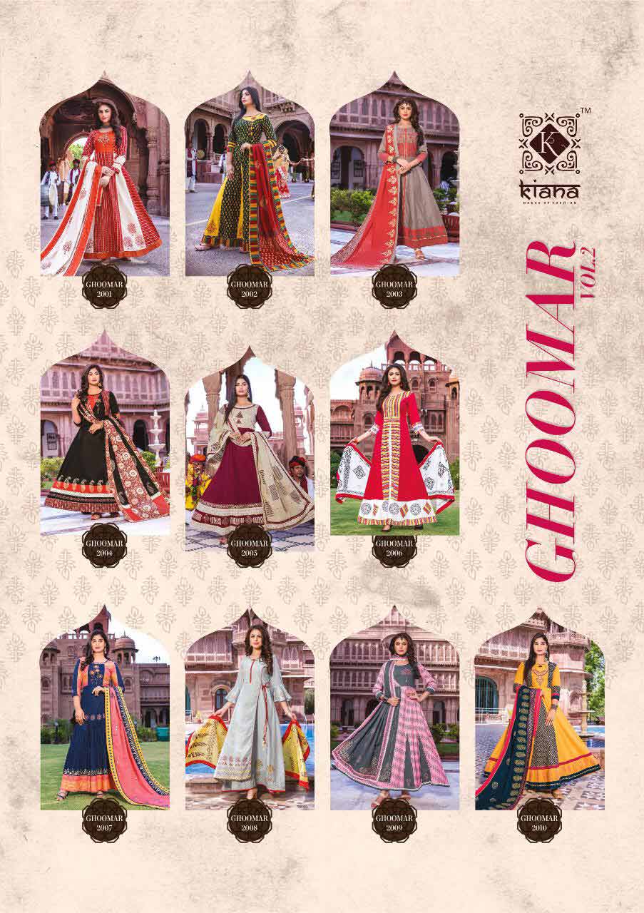 Ghoomar Vol-2 Kiana Lawn Cotton Embroidery Kurti Ghoomar Vol-2 Kiana Lawn Cotton Embroidery Kurti